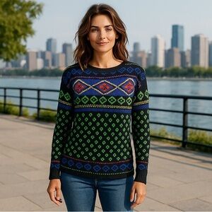 Lauren Ralph Lauren Vintage Wool Blend Hooded knit pullover Sweater Size S
